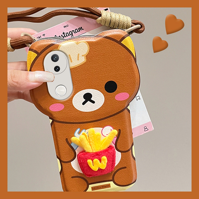 适用vivos20手机壳s20pro手提s19皮套s18薯条s16e轻松熊s17立体s15卡通s9带s10挂链s7t翻盖s5手腕s1套s12女s6