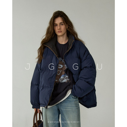 晶咕黑标JGGU【双生暖忆】90白鸭绒羽绒服女冬保暖100棉撞色外套