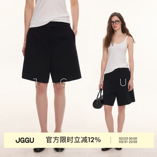 新款 春季 老钱感时尚 气质西装 晶咕黑标JGGU 五分短裤 闲庭阔步