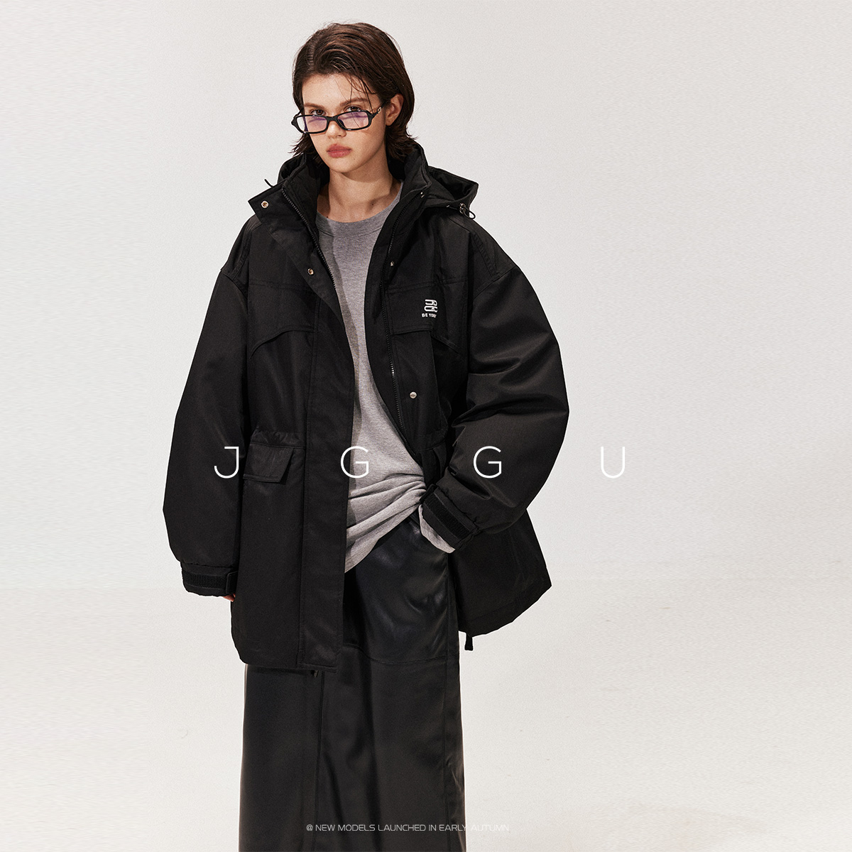 工装派克感阔感羽绒服晶咕