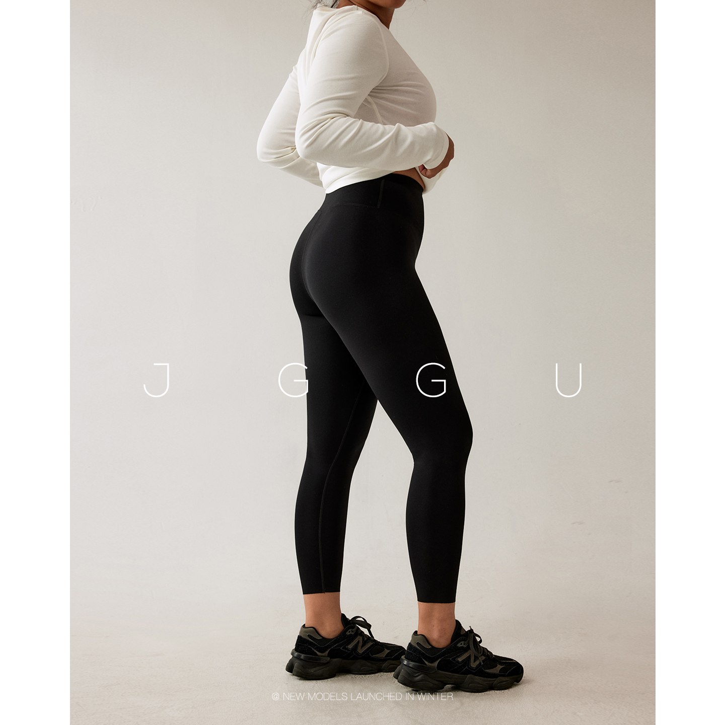 晶咕黑标JGGU【云感裸】高弹拉毛瑜伽面料提臀收腹云裸绒感瑜伽裤