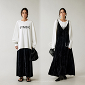 流动盛宴 丝绒长款 吊带裙莱赛尔钉珠长袖 晶咕黑标JGGU T恤套装