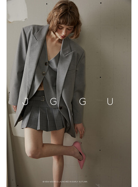 晶咕黑标JGGU复古摩登时装腔调立体挺阔西装外套定制绣花马甲套装