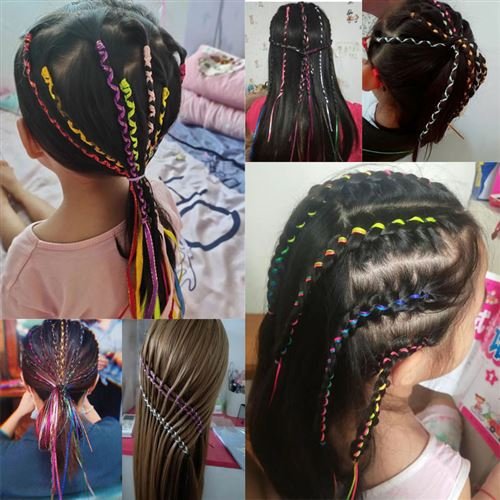 儿童编发彩绳r编辫子发绳女孩绑头发彩带女童彩色盘发
