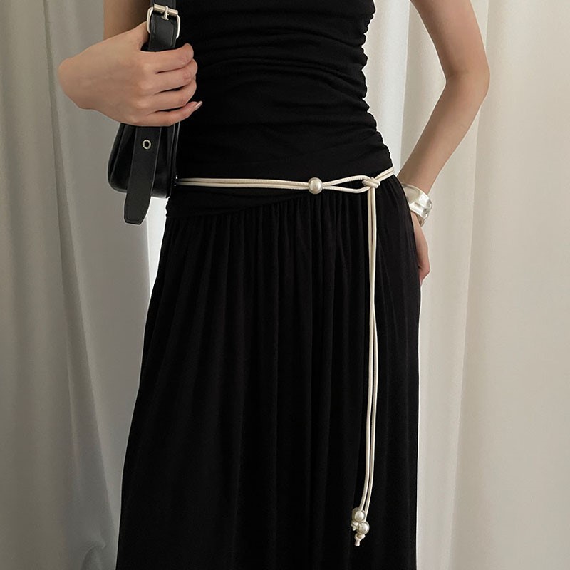 民族风百搭配连衣裙高级感腰绳