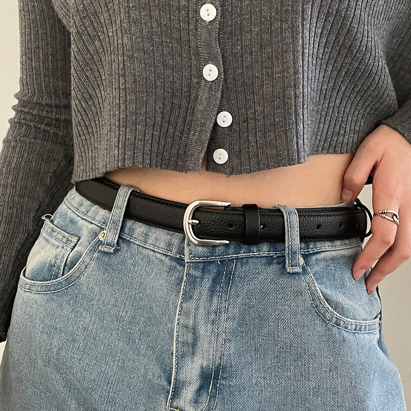 细窄黑色装饰夏季冬潮女士皮带