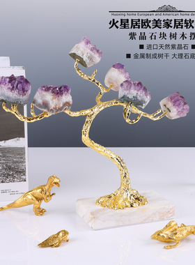 树木新中式风样板房间软装饰品