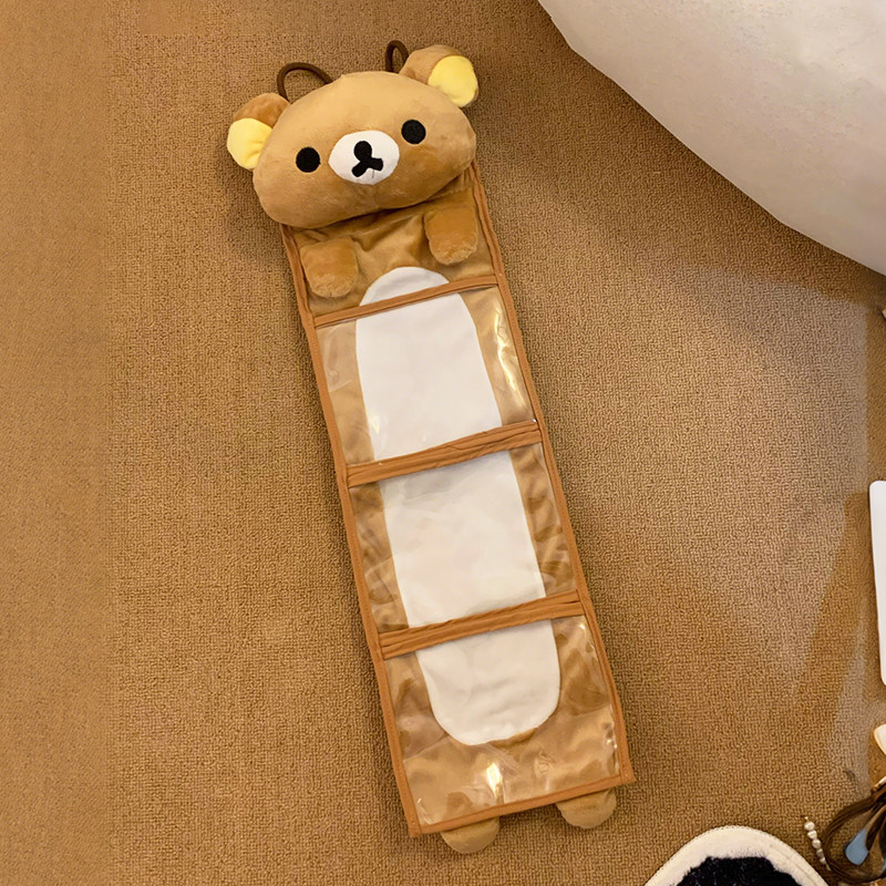 轻松熊壁挂式收纳袋学生宿舍饰品杂物大容量置物袋儿童房门后挂袋