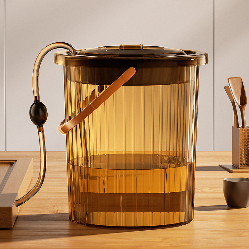 臻胜圆形透明可视茶渣废水桶茶桶