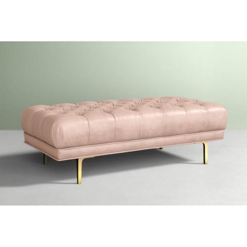 北欧真皮粉色换鞋凳衣帽间凳子设计师轻奢沙发ins风长方形茶几凳