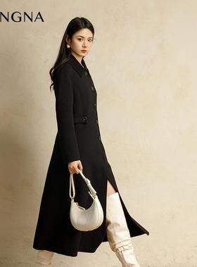 【商场同款】阿菁冬季新款经典赫本风收腰大衣A30D211020