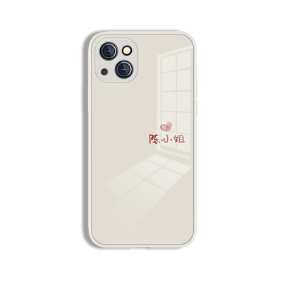 适用苹果iPhone玻璃小众文字情侣