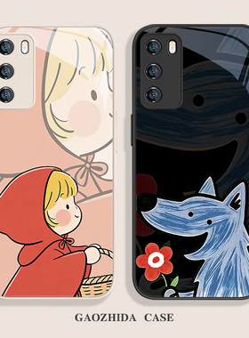 适用红米note14手机壳小红帽k80pro卡通k70大灰狼小米17情侣15男女vivos50s30/iqoo玻璃opporeno15防摔findx9