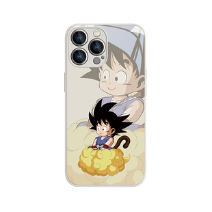 七龙珠适用苹果15Pro手机壳13创意个性iPhone12男士14promax高级感11新款x动漫xr悟空xs新款8plus玻璃7p