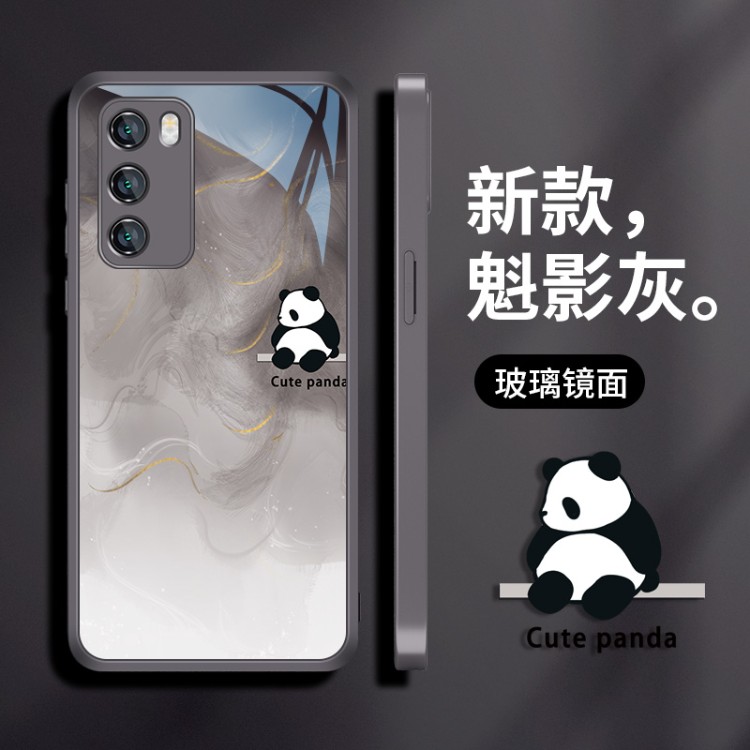 适用华为手机壳熊猫水墨画高级感