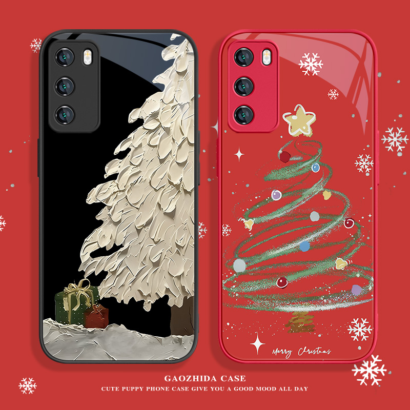 适用华为手机壳圣诞树卡通