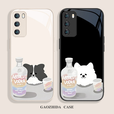 可爱狗狗防摔玻璃手机壳