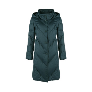 靓诺雅致绿行线带帽羽绒服LY21417A