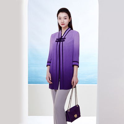 靓诺紫色渐变外披lx16119a