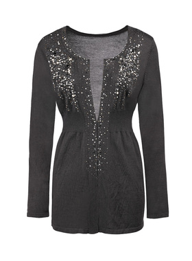 靓诺LIANGNUO灰色毛衫LC11148A