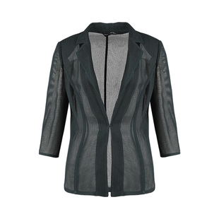 LIANGNUO靓诺黛绿色网格透视衫 LS22240A