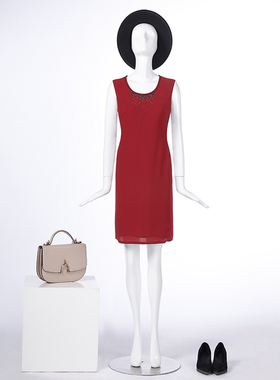 靓诺圆领线条连衣裙LL20266A