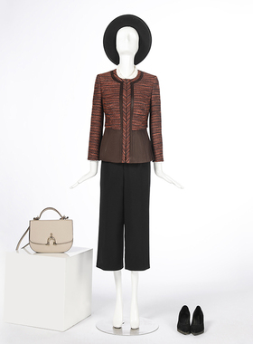 靓诺桔色粗纺上衣LS14618A