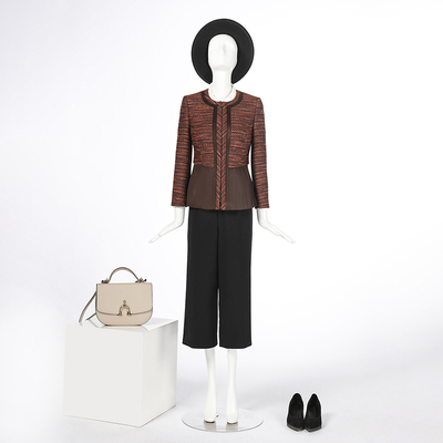 桔色粗纺上衣LS14618A