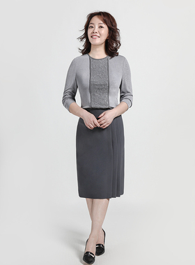 靓诺灰色半身短裙简约时尚职场直筒半身裙夏季新款百搭LQ18318A