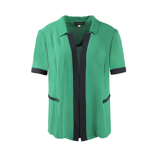 靓诺绿色西装领衬衫lc14401a