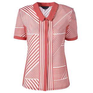 靓诺胭脂粉系带衫LC22216A