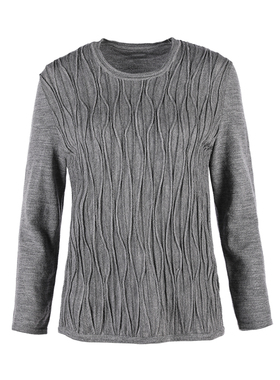 LIANGNUO靓诺竖条亮葱毛衫LW16424A