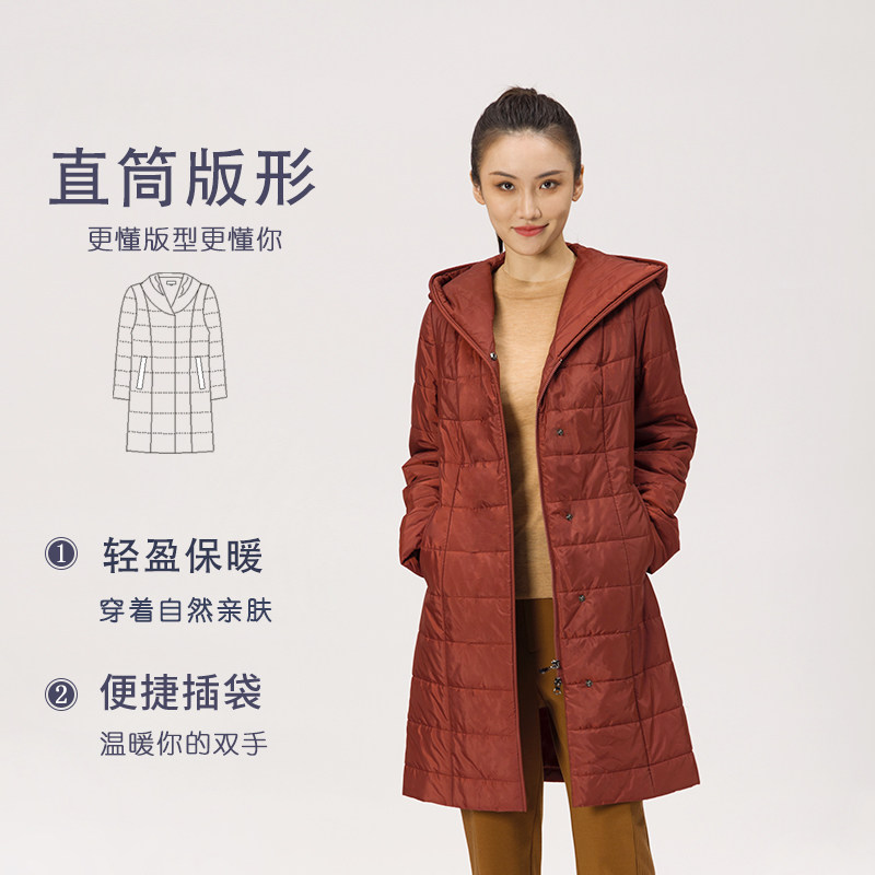 [法式复古]LIANGNUO靓诺妈妈棉服中老年人长款秋冬外套女LM19445A