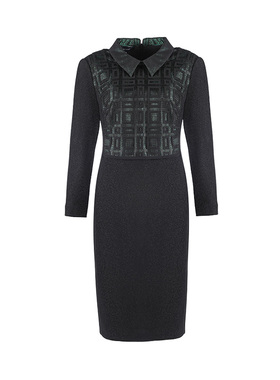 LIANGNUO靓诺时尚修身显瘦春秋长袖打底裙子格蕾丝连衣裙LL15323B