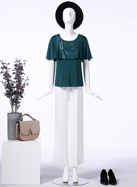 靓诺前片荡褶针织衫LC13062A