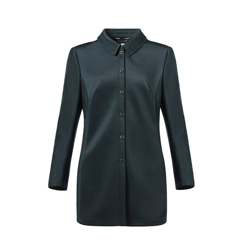 靓诺墨绿针织衬衫lc18405a