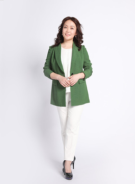 LIANGNUO靓诺绿色泡泡纱西服LS13145A