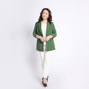 LIANGNUO靓诺绿色泡泡纱西服LS13145A