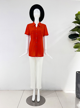 靓诺桔红衬衫LC13093A