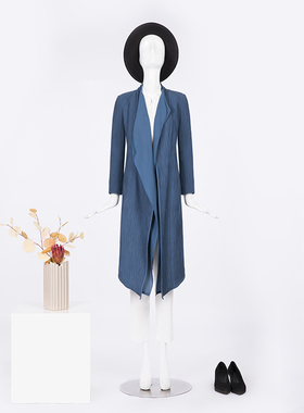 靓诺蔚蓝色真丝提花外披LX17373A