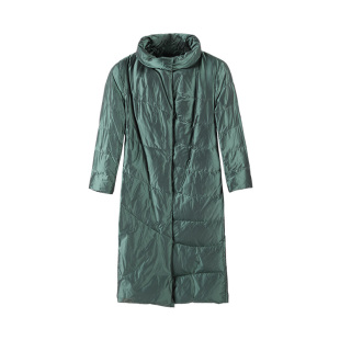 新款 气质立领女士冬季 保暖上衣LY16450A 羽绒服时尚 靓诺绿色长款