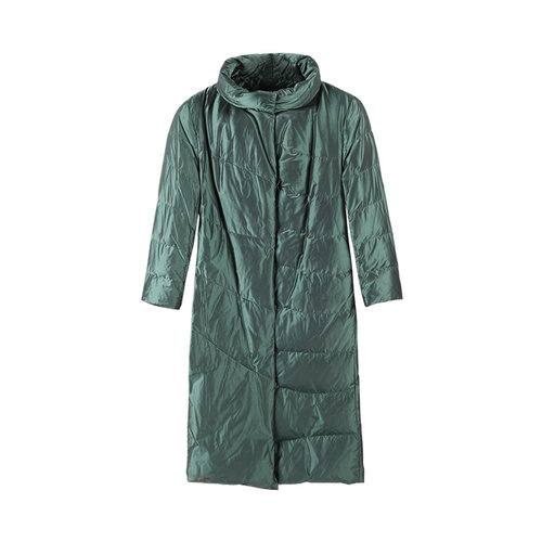 靓诺绿色长款羽绒服LY16450A