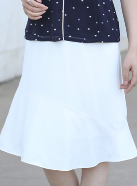 LN系列轻奢女士高腰显瘦白色A字半身裙休闲防走光裙夏季NQ20284A