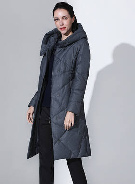 靓诺灰色肌理廓形羽绒服LY17488A