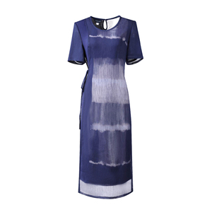 靓诺夏季抽象印花连衣裙大码雪纺海边度假2023新款裙子LL18267A