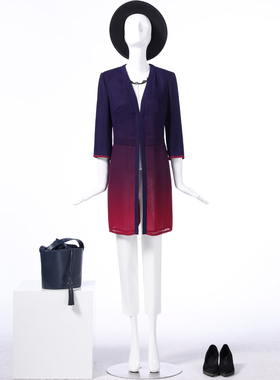 LIANGNUO靓诺玫红紫色渐变外披LX18253A