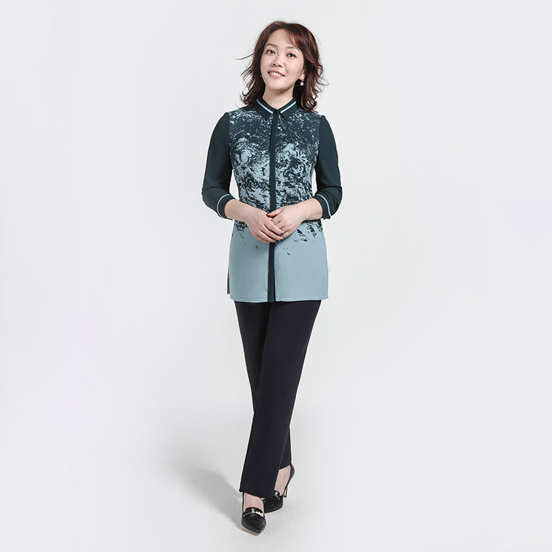 靓诺花型飘带领衬衣lc19316a