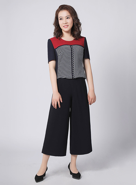 靓诺圆领红灰拼色短袖T恤LT19202A