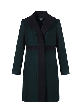 靓诺蓝绿拼色大衣LD14559B