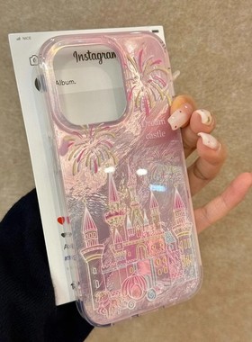 2025适用OPPOfindx8手机壳15pm透明nova13新年14pro烟花城堡k80华为mate70渐变vivos20蛇年荣耀300红色保护套